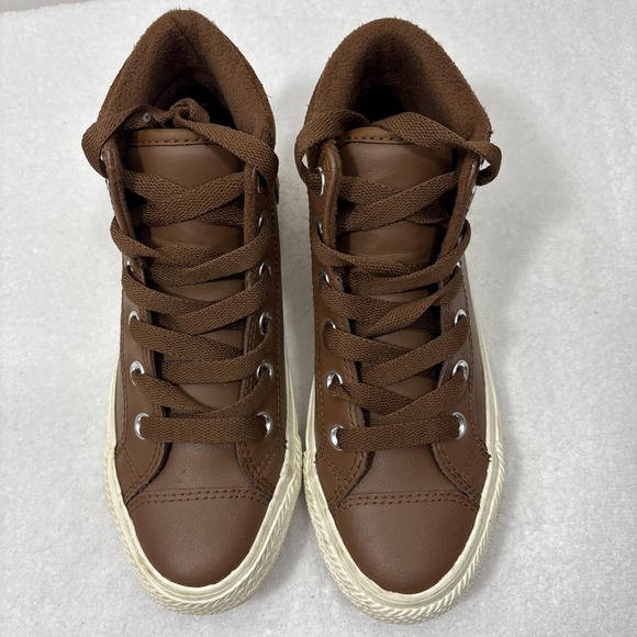 Converse Chuck Taylor All Star PC Boot Hi Junior US 2.5 Leather Shoes Brown - Picture 14 of 14